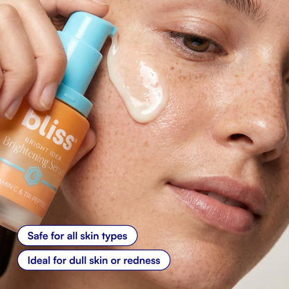 Bliss Vitamin C + Tri-Peptide Face Serum – Stabilized Vitamin C with Collagen-Boosting Peptide – Brightening Serum for Dark Spots