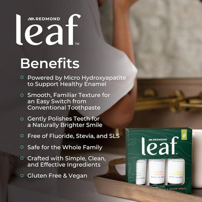 REDMOND Leaf Micro Hydroxyapatite Toothpaste Tube (Variety Pack)