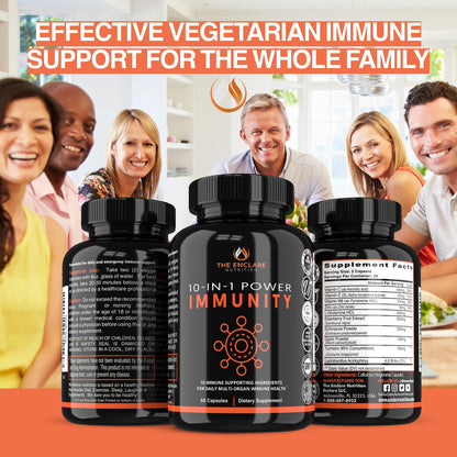 THE ENCLARE NUTRITION 10 in 1 Immune Support Booster Supplement with Echinacea, Vitamin C and Zinc, Turmeric, Ginger, B6, Elderberry for Adults Immunity Defense Vitamins, Made in USA Veg Cap 60 Ct (1) THE ENCLARE NUTRITION buy supplements Au