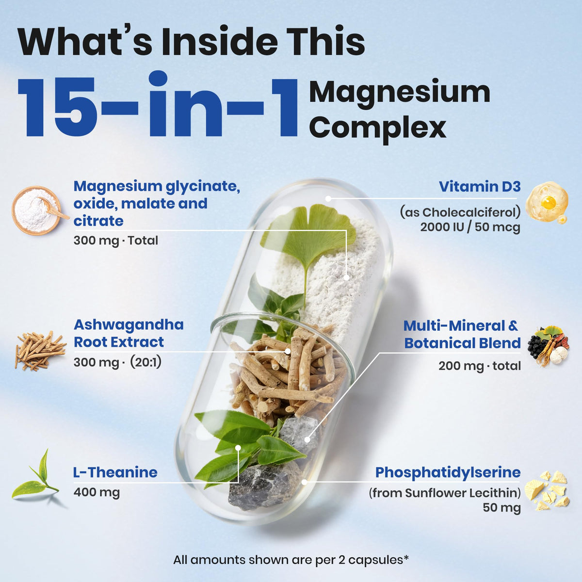 VEV DeepCalm Magnesium Complex for Women – 15-in-1 Glycinate & Citrate Capsules with Ashwagandha & L-Theanine – 120 Vegan Capsules VEV buy supplements Au