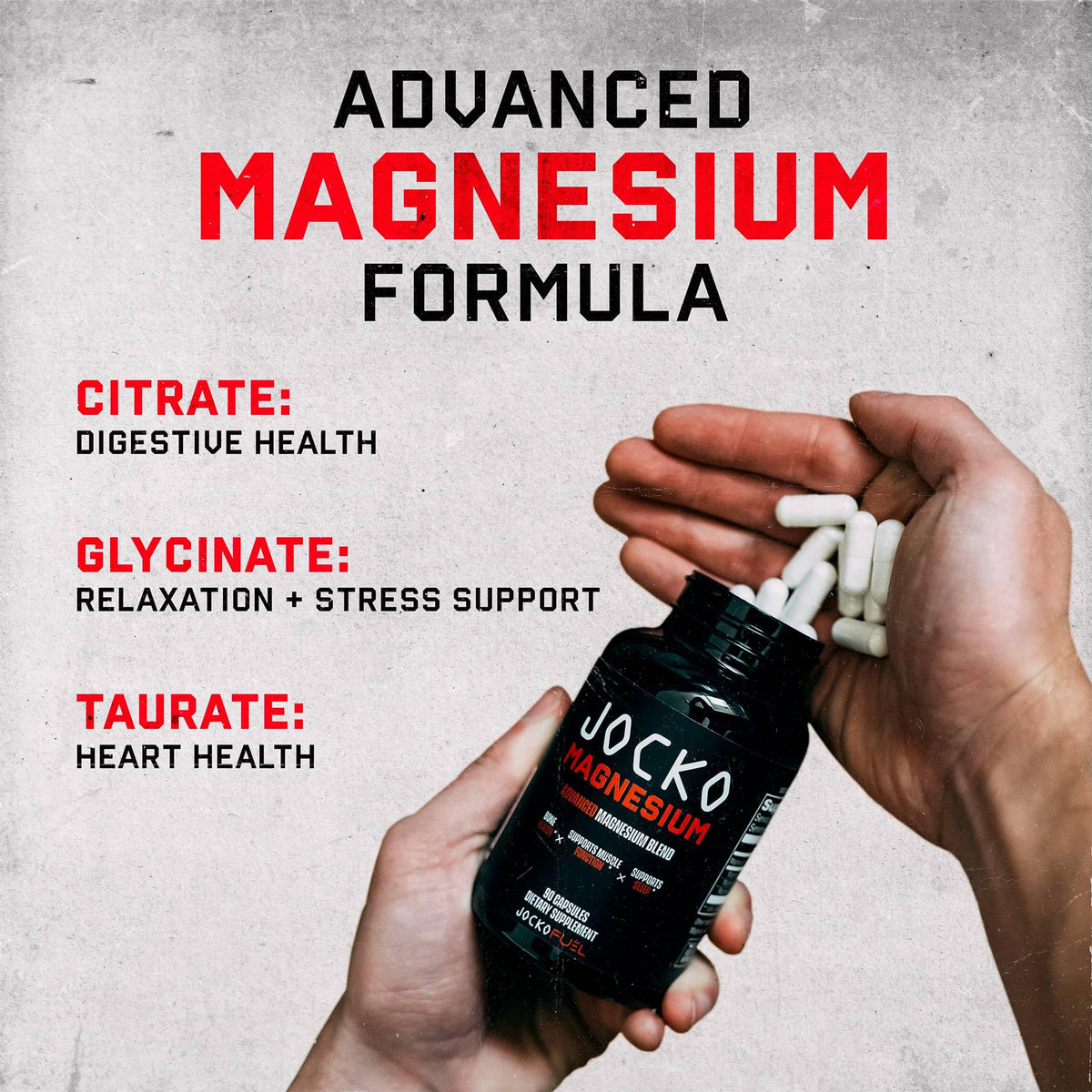 Jocko Fuel Magnesium Complex Supplement - Magnesium Glycinate, Citrate, & Taurate Capsules Dietary Supplement for Muscle Recovery & Relaxation, Heart, Nerve, Bone Support, & Sleep 30-Day Supply Jocko Fuel buy supplements Au