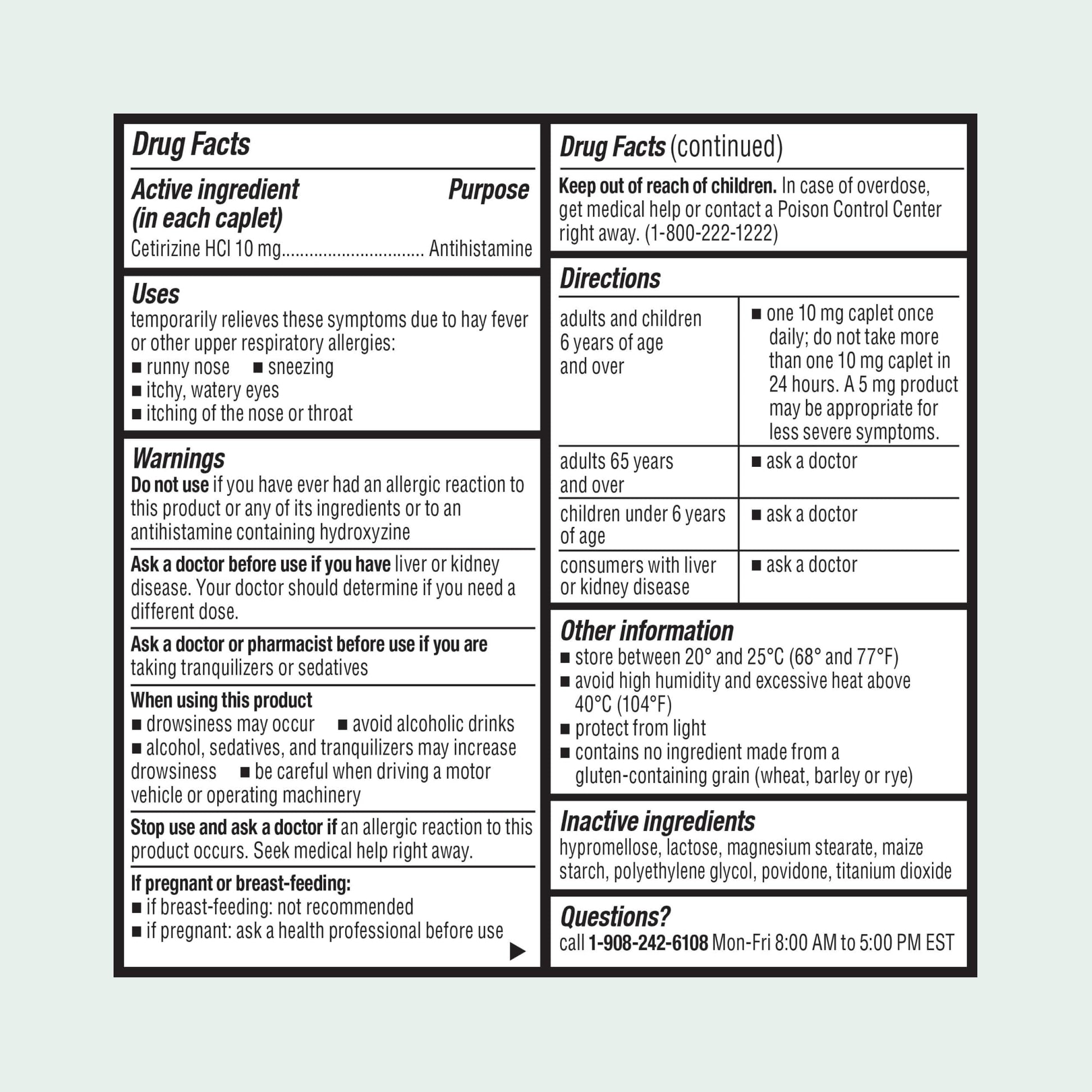 ValuMeds 24-Hour Allergy Medicine Antihistamine for Pollen, Hay Fever, Dry, Itchy Eyes, Allergies | Cetirizine HCl 10mg Caplets, Compare to Leading Brand (300 Count) ValuMeds buy supplements Au