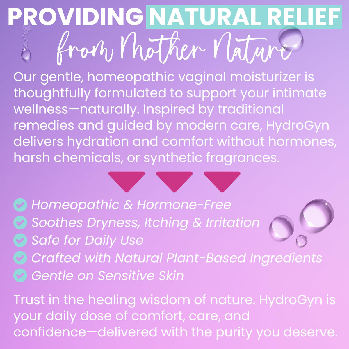 Hydro GYN Vaginal Moisturizer | Long Lasting for Vaginal Dryness & Irritation | Hyaluronic Acid & Vitamin E | Feminine Care Hormone Free | Pre and Post Menopausal I 10 Pre Filled Applicators Terramed Just Think Comfort buy supplements Au