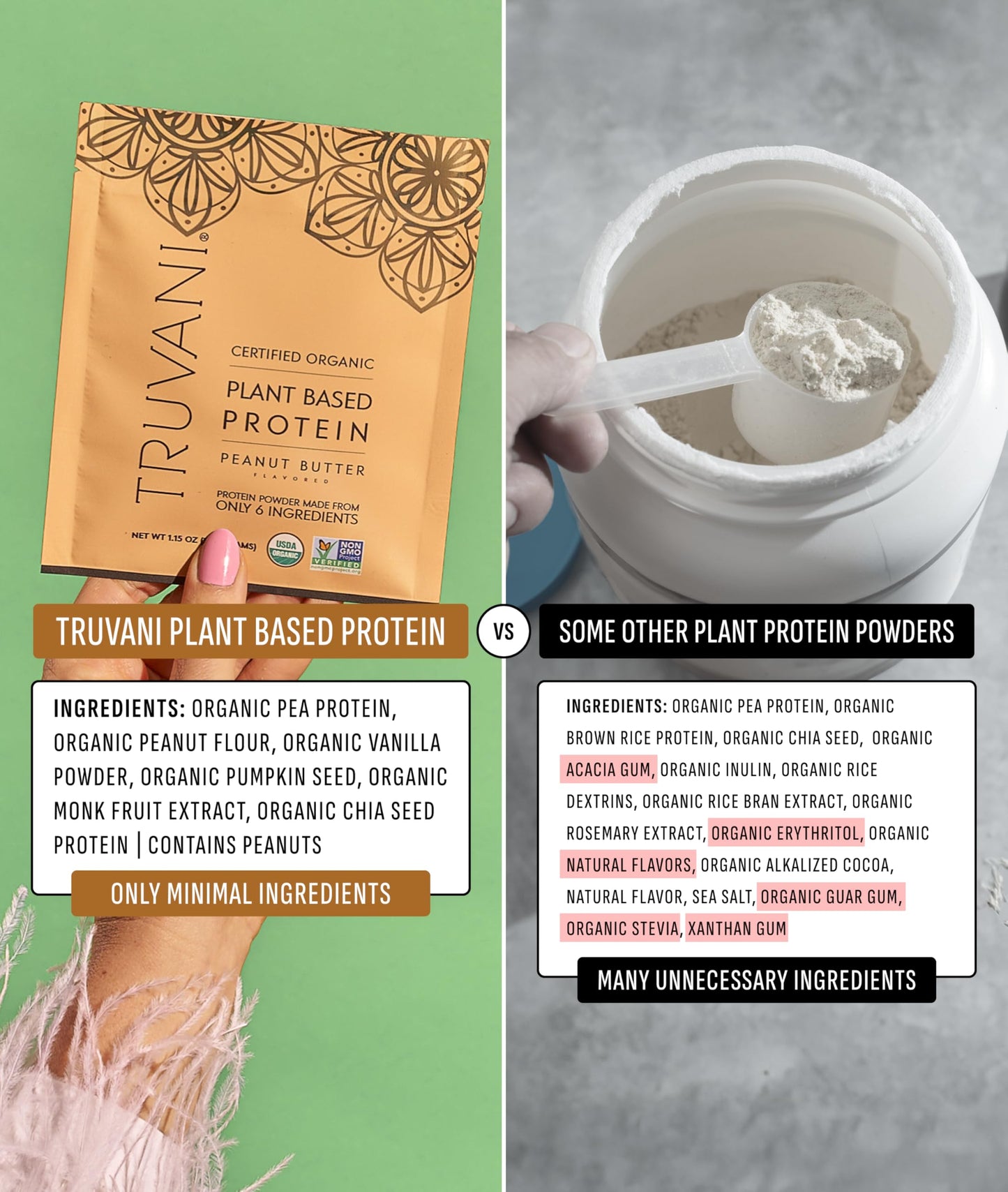 Truvani Organic Plant Based Protein Powder | Vanilla Chai | 10 Servings | Vegan | 20g Pea Protein | Keto | Gluten & Dairy Free | Low Carb | No Added Sugar