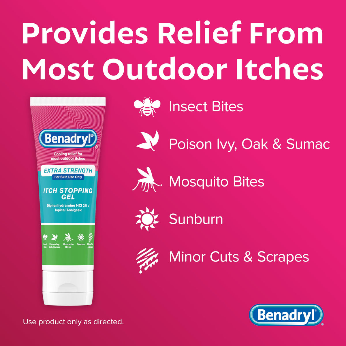 Benadryl Extra Strength Anti Itch Relief Gel, 2% Diphenhydramine HCl, Relief from Insect Bites, Sunburn & More, Great for Camping Essentials, 3.5 fl oz Benadryl buy supplements Au