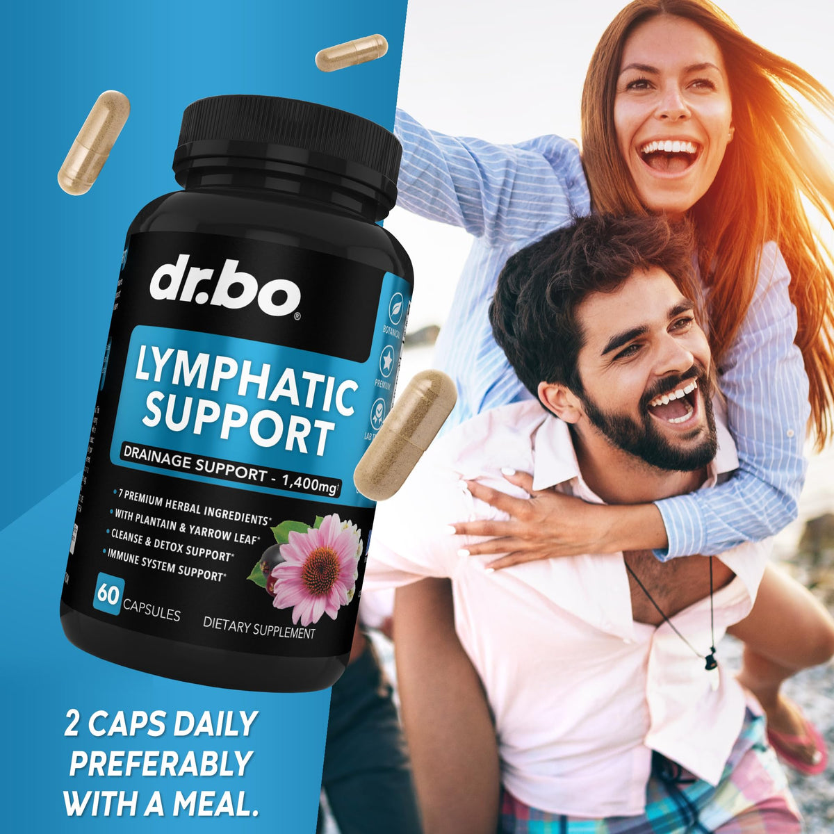 Lymphatic Drainage Supplements Pills - Lymphatic Support Total Herbal Cleanse Products with Echinacea Lymph System Support Supplement for Nodes Legs & Neck - Lymph Node Detox Cleanse System Drainage DR. BO buy supplements Au