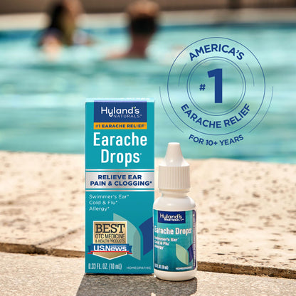 Hyland's Earache Drops, Natural Relief of Swimmer's Ear, Cold and Flu, Allergy Symptoms, Ages 4 and up, Day and Night, 0.33 Fl Oz Hyland's buy supplements Au