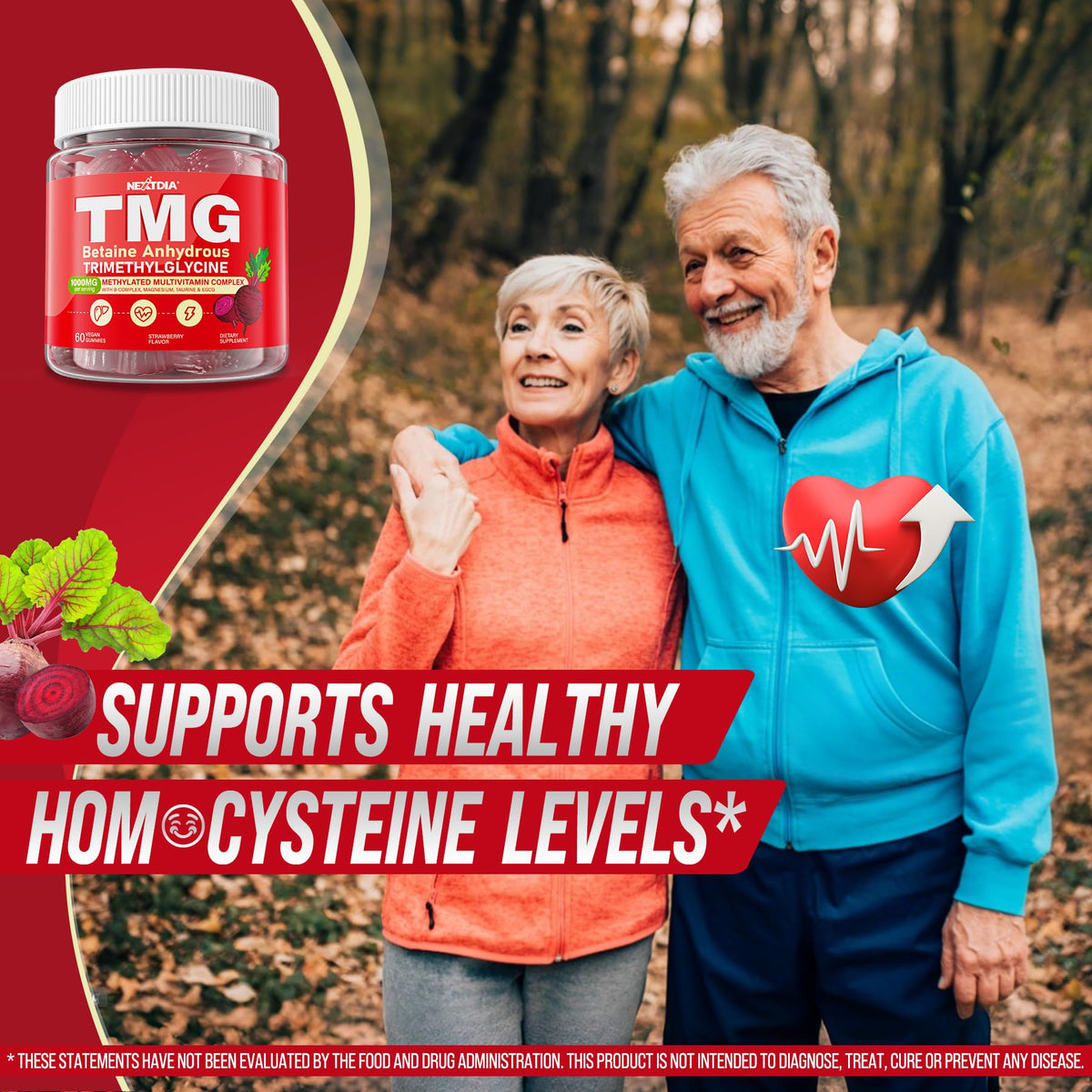 2Pack TMG Gummies 1000mg Betaine Anhydrous + Methylated Multivitamin & B Complex Methylated(Methylfolate B12 B6), Magnesium, Taurine - Essential Trimethylglycine for Homocysteine Levels, Brain, Energy NextdiaBuy Supplements Australia