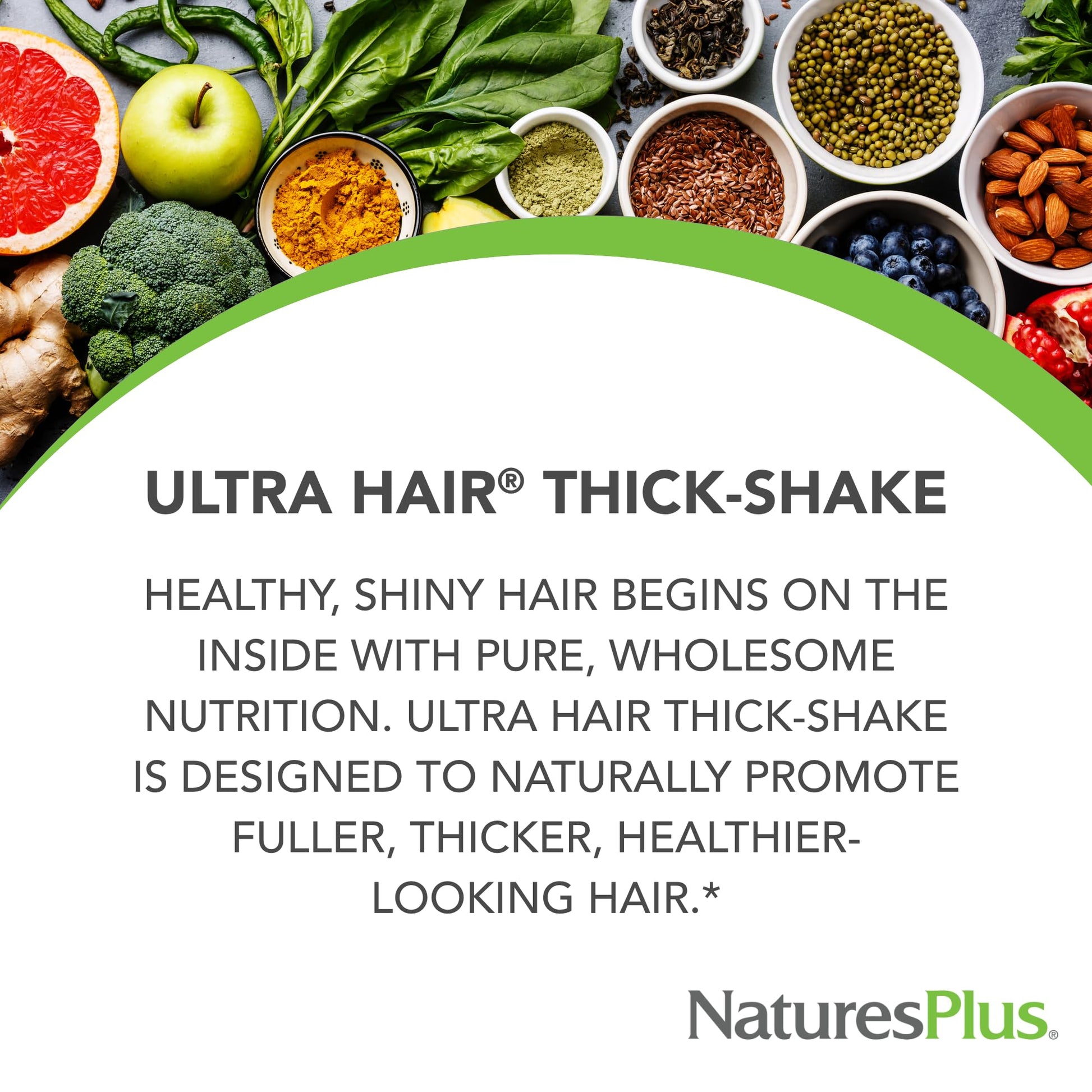 NaturesPlus Ultra Hair Thick Shake - 1 lb - French Vanilla Flavor - Hair Protein Powder for Healthy Growth - With Biotin & Amino Acids - Non-GMO, Gluten-Free - 16 Servings NaturesPlusBuy Supplements Australia
