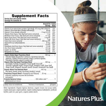 NaturesPlus Ultra Juice Green - 90 Bi-Layered Tablets - Supports Immune Health, Digestion & Energy Production - Organic, Non-GMO, Vegan, Gluten Free - 45 Servings NaturesPlus buy supplements Au
