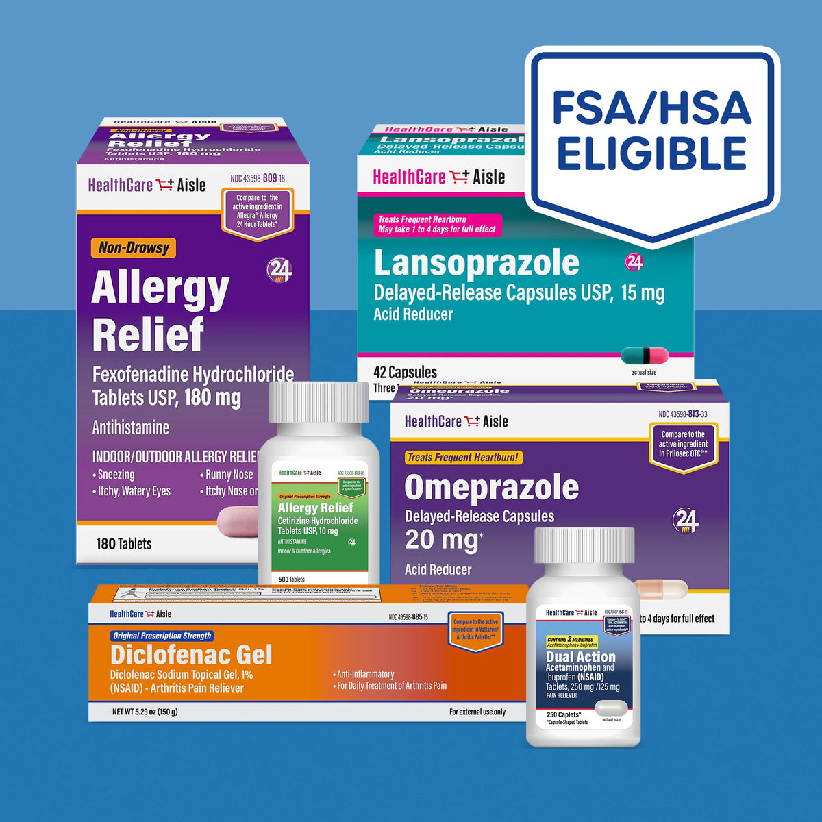 HealthCareAisle Allergy Relief - Levocetirizine Dihydrochloride Tablets USP, 5 mg, 160 Tablets, Original Prescription Strength Allergy Medication, 24-Hour Relief, 80 Count (Pack of 2) HealthCareAisle buy supplements Au