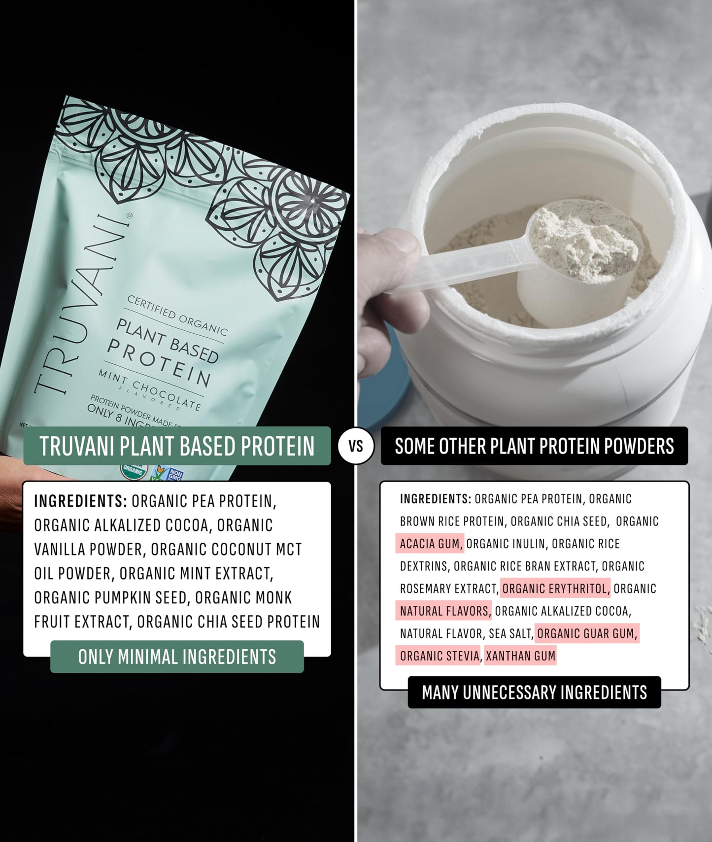 Truvani Organic Plant Based Protein Powder | Vanilla | 1 Serving | Vegan | 20g Pea Protein | Keto | Gluten & Dairy Free | Low Carb | No Added Sugar