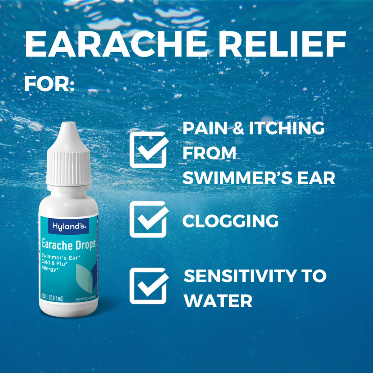 Hyland's Earache Drops, Natural Relief of Swimmer's Ear, Cold and Flu, Allergy Symptoms, Ages 4 and up, Day and Night, 0.33 Fl Oz Hyland's buy supplements Au