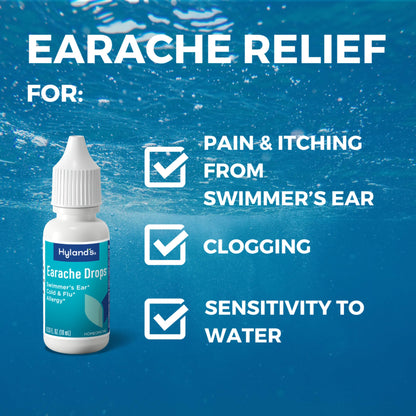 Hyland's Earache Drops, Natural Relief of Swimmer's Ear, Cold and Flu, Allergy Symptoms, Ages 4 and up, Day and Night, 0.33 Fl Oz Hyland's buy supplements Au