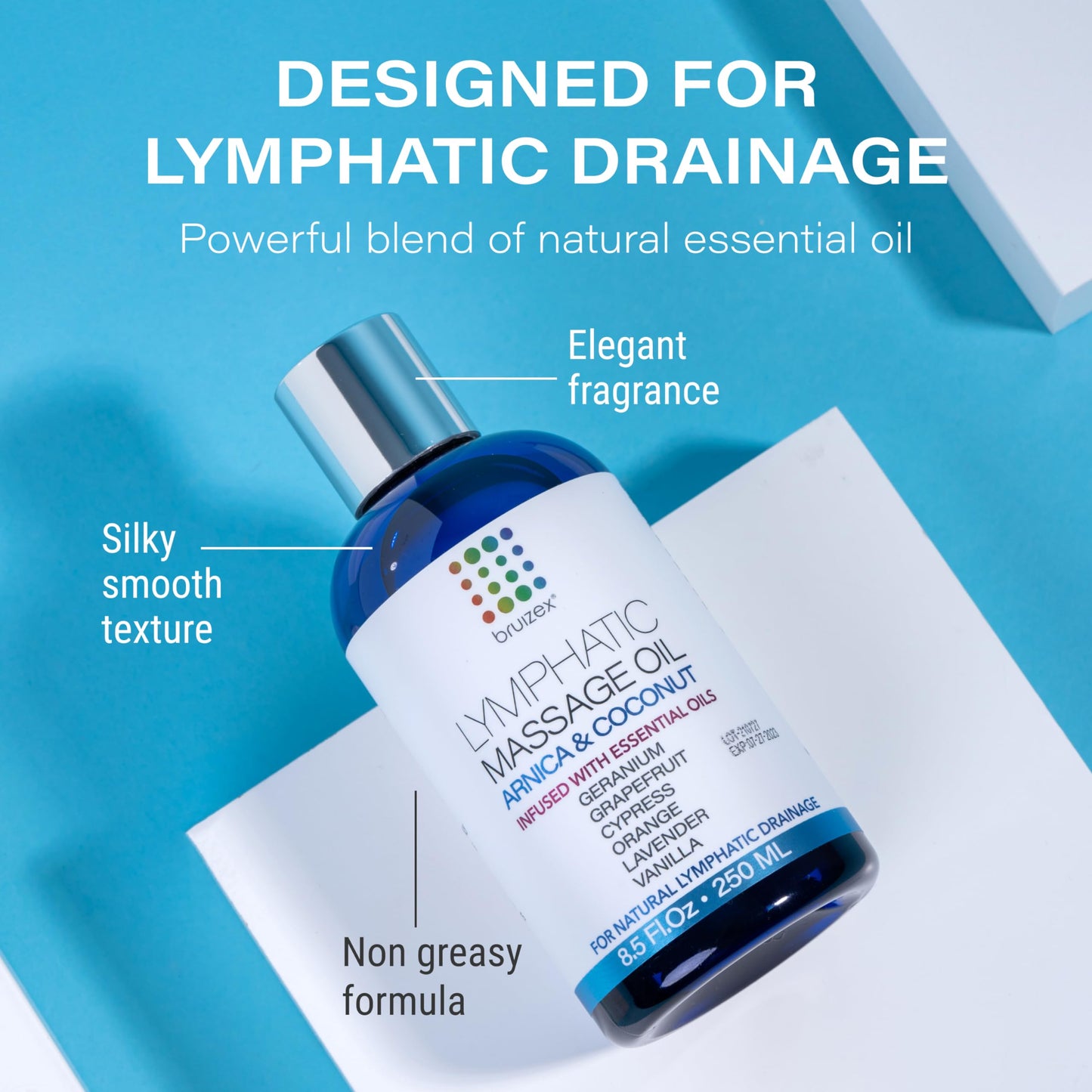 Bruizex Lymphatic Drainage Massage Oil with Arnica Oil & Coconut for Post Surgery Recovery & Lymphatic Drainage Massager, Liposuction, 360 Lipo, BBL, Tummy Tuck Procedure, Moisturizing Formula, 8.5 Oz Bruizex buy supplements Au