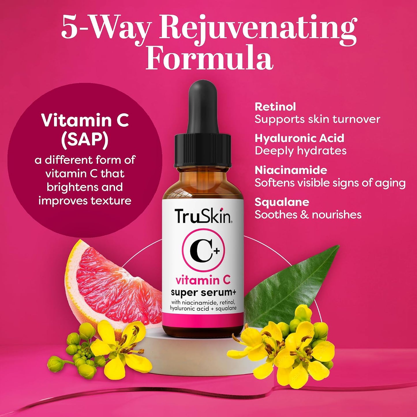 TruSkin Rejuvenate & Protect Bundle - Vitamin C Super Serum Plus 2oz and Tinted Mineral Sunscreen Serum SPF 30