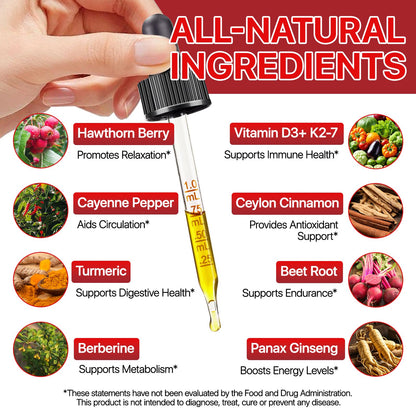 Cayenne Pepper Drops, Liquid Cayenne Pepper Organic, Cayenne Health Supplements, Cayenne Pepper Hawthorn Beet Root Turmeric Curcumin, Vitamin K2 & D3, Vegan-Friendly- 2 Fl Oz Vortexonix buy supplements Au