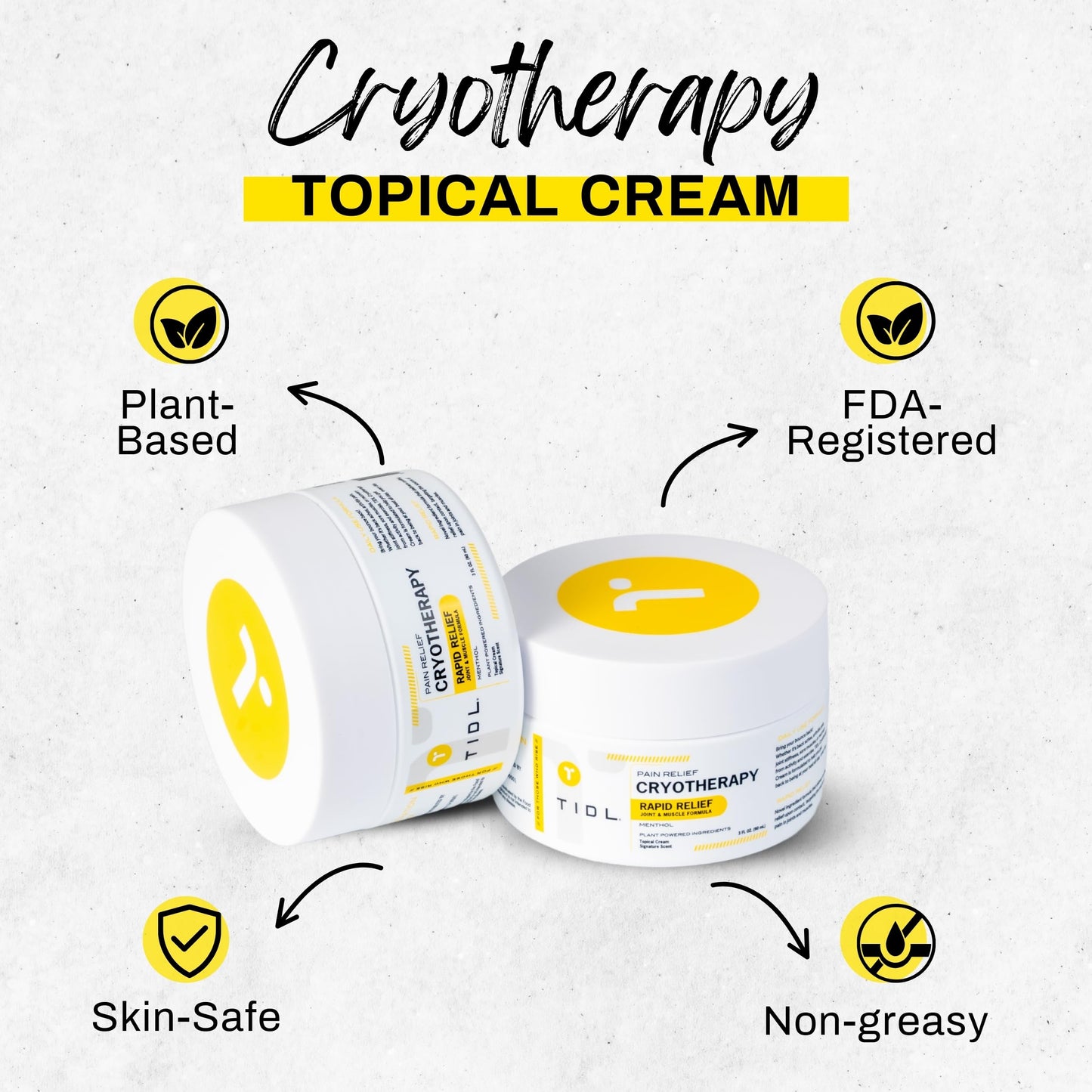 TIDL Cryotherapy Pain Relief Cream, 3 Oz, Targeted Neck Pain, Joint & Muscle Pain Relief with Organic, Plant-Based Menthol, Instant Cooling for Sport & Post Workout Full Body Recovery TIDL buy supplements Au