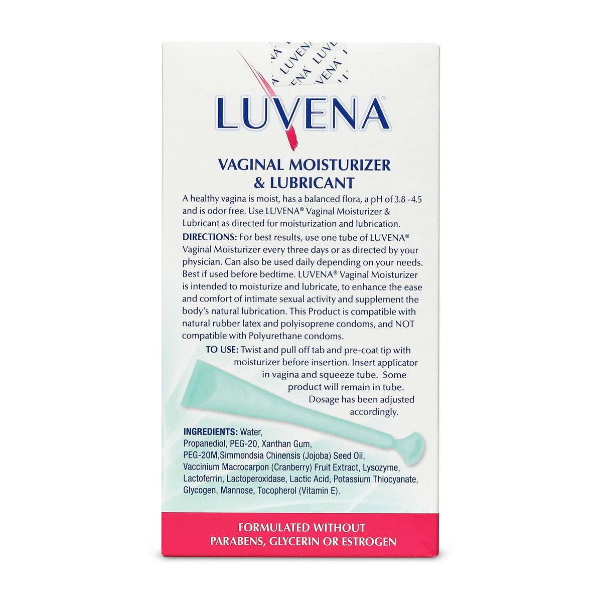 LUVENA Vaginal Moisturizer for Women, Long-Lasting, Intimate Care, Feminine Hydration, Menopause Support, Relieve Dryness & Irritation, Pre-Filled Applicators, pH Balanced, Water-Based, 30g (1 pack) LUVENA buy supplements Au