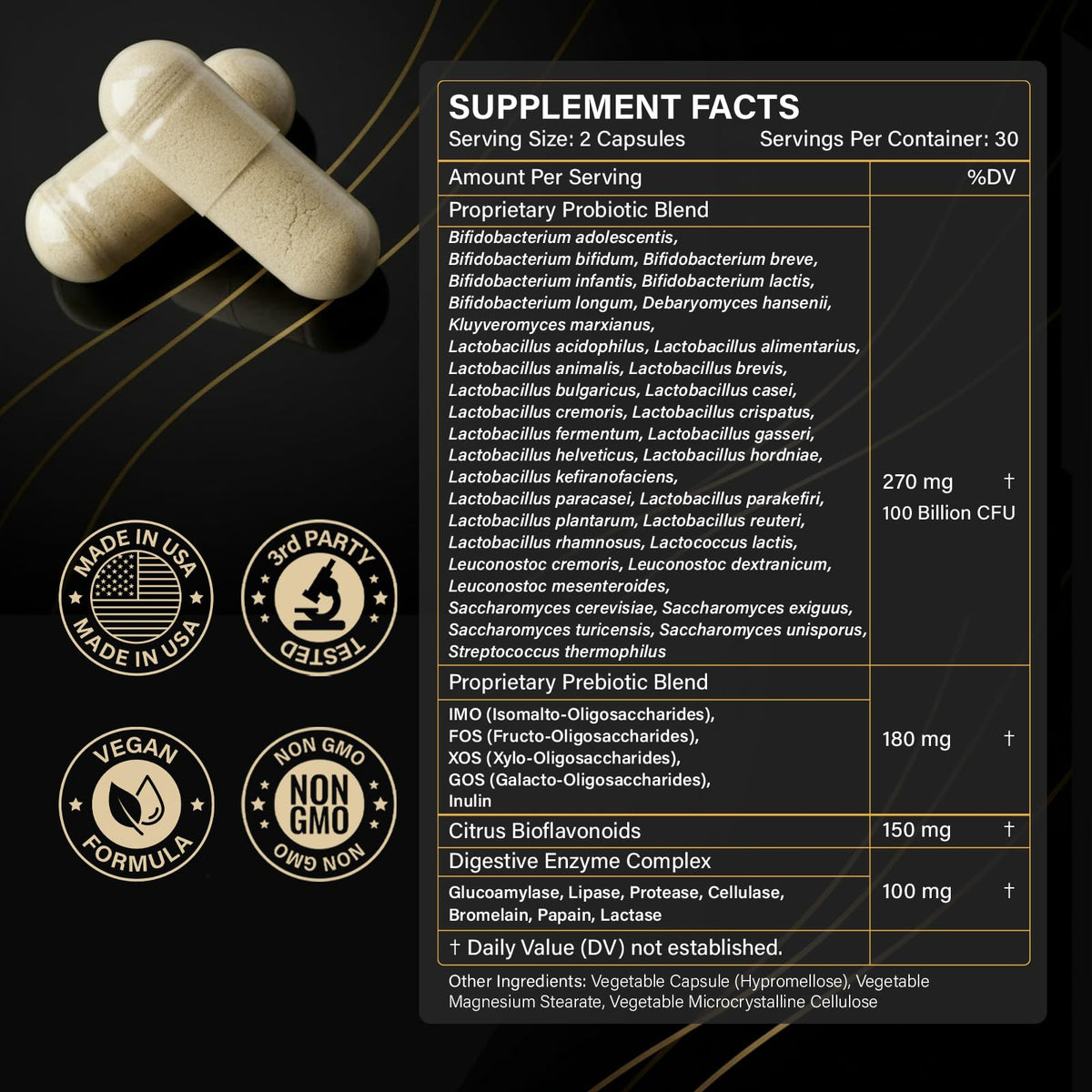 Probiotics with Prebiotics for Men and Women - 35 Strains Probiotics 100 Billion CFU for Gut & Digestive Health, Vegan Acidophilus Probiotic Supplement, Non-GMO Raw Probiotic 60 Capsules