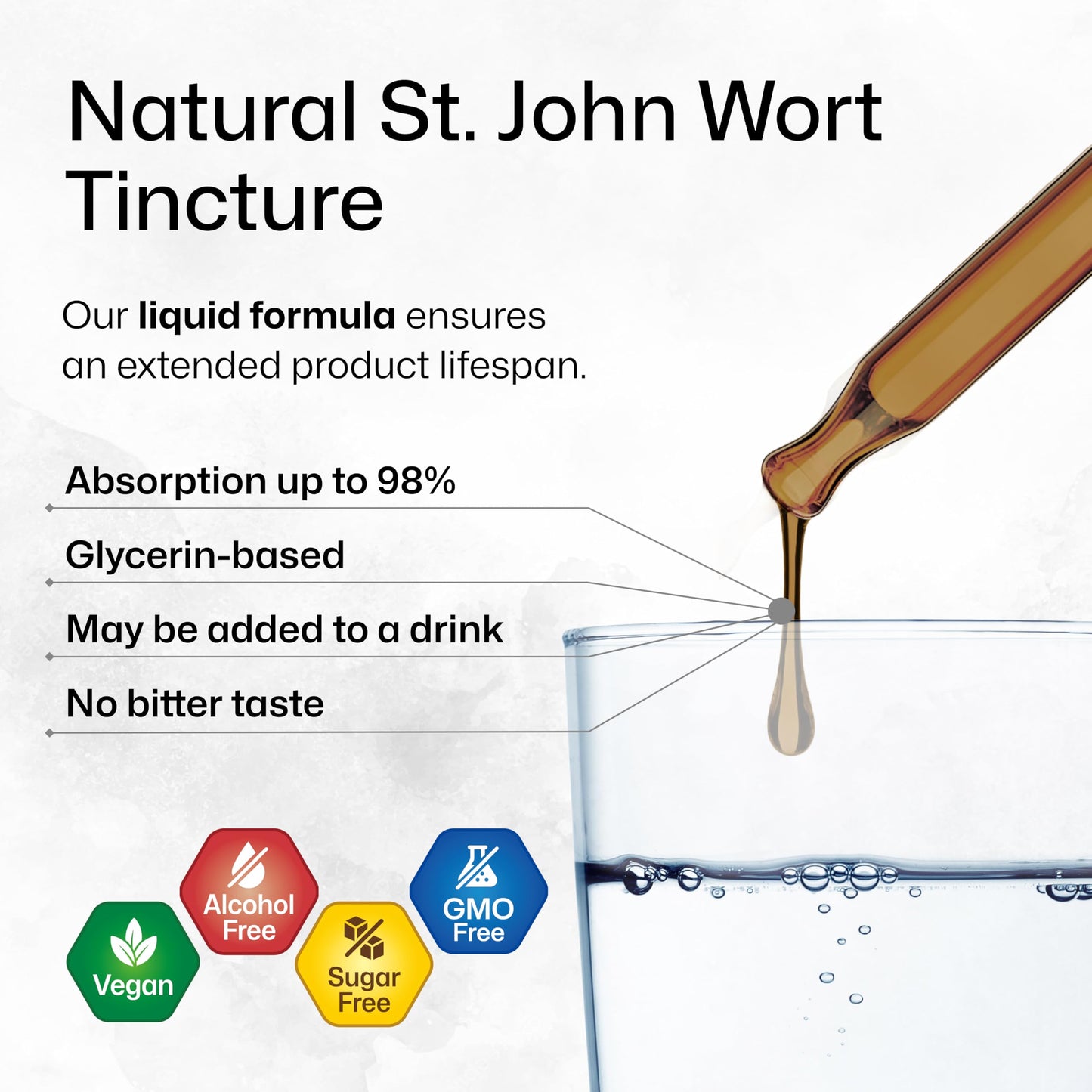 BIO KRAUTER® St Johns Wort for Calm & Mood Support - Vegan St. John's Wort for Relaxation & Emotional Wellness Support - Calm Drops 2 Fl.Oz., 28-Day Supply, Alcohol & Sugar Free Herbal Supplements