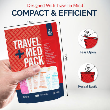 Travel Medicine Kit - 78-Piece TSA-Friendly Med Pack for Flights, Cruises & International Travel | Individually Wrapped Medication Essentials for Any Occasion Real Vitamins buy supplements Au