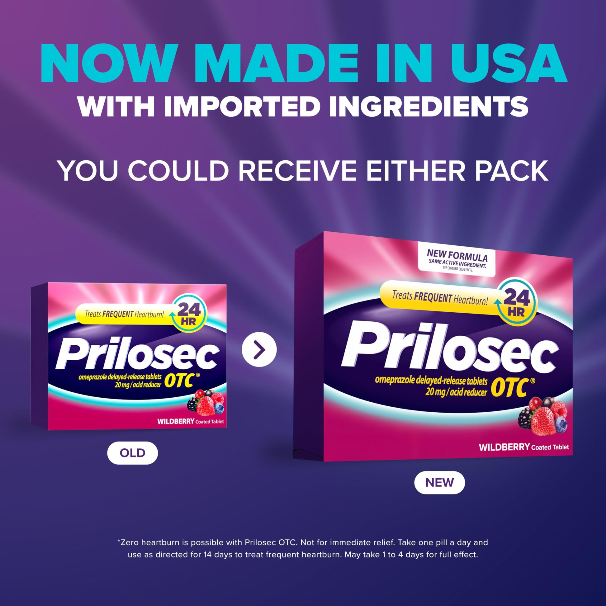 Prilosec OTC, Omeprazole Delayed Release 20mg, Acid Reducer, Treats Frequent Heartburn for 24 Hour Relief, All Day, All Night*, Heartburn Medicine, 20mg, Wildberry Flavor, 42 Tablets Prilosec buy supplements Au
