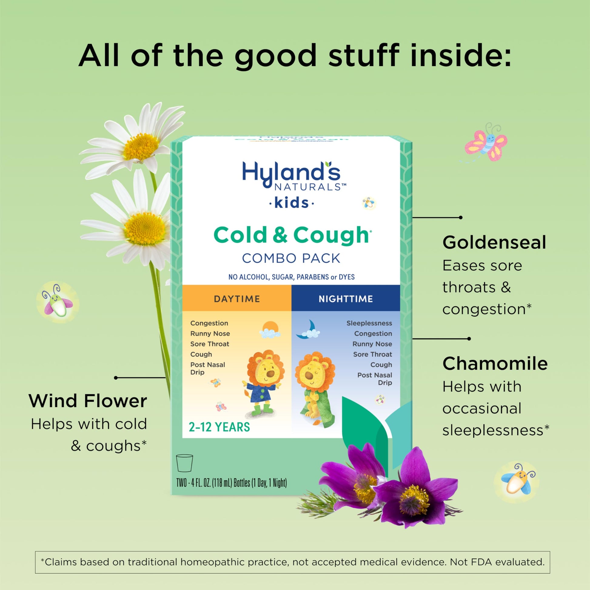 Hyland's Kids Cold and Cough, Day and Night Combo Pack, Cold Medicine for Ages 2 and up, Syrup Cough Medicine for Kids, Nasal Decongestant, 4 Fl Oz (Pack of 2) Hyland's buy supplements Au