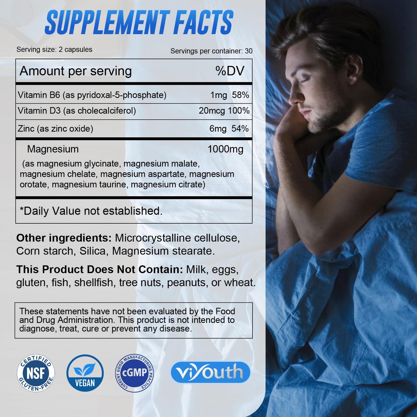 Magnesium 7 Complex Supplement Advanced with 7 Forms of Magnesium (Glycinate, Malate, Chelate, Aspartate, Orotate, Taurine, Citrate), Zinc, Vitamin D3 & Vitamin B6