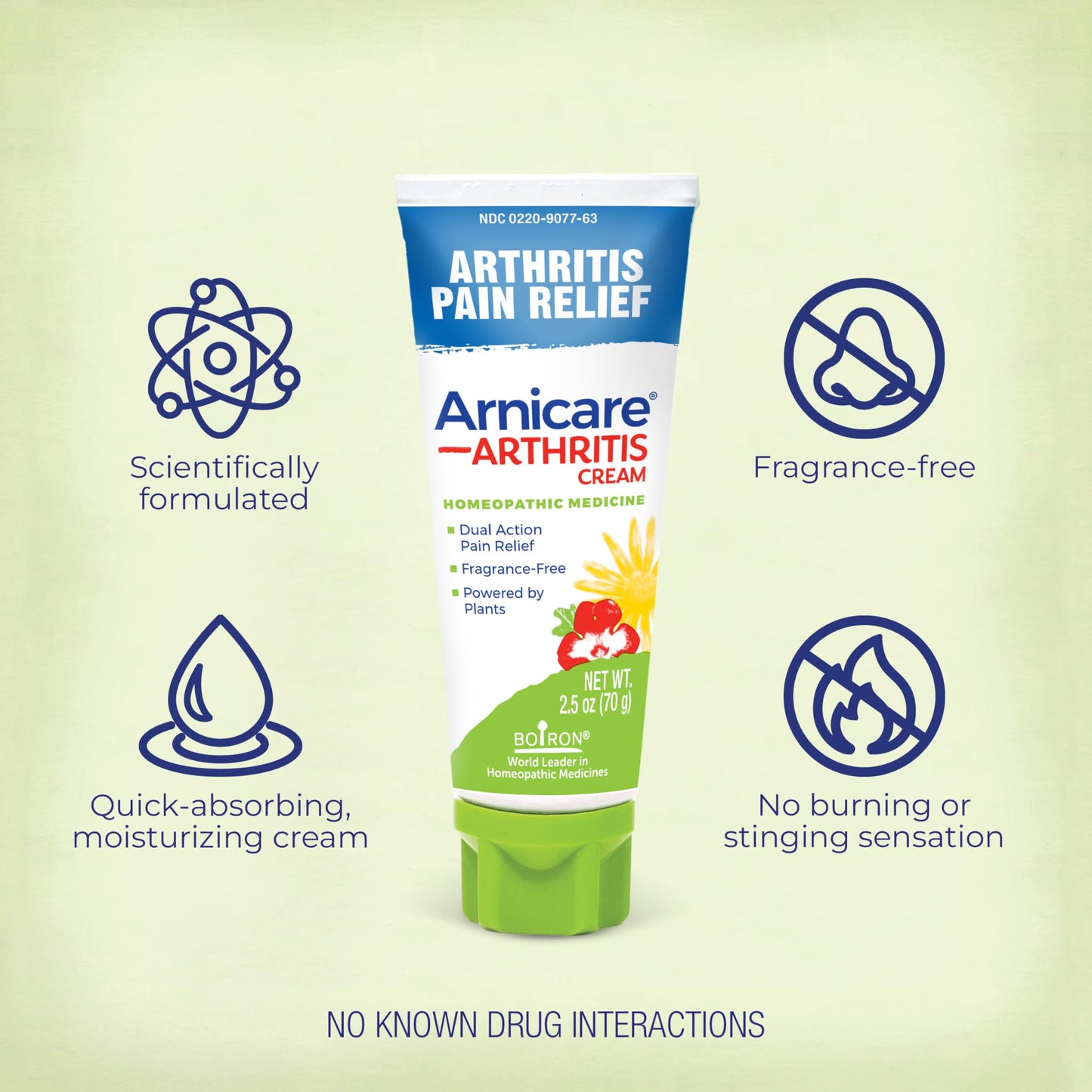 Boiron Arnicare Arthritis Cream for Pain Relief of Knees, Hands, Wrists, Elbows, Joints & Muscles – Quickly Absorbed & Fragrance-Free – 2.5 oz BoironBuy Supplements Australia