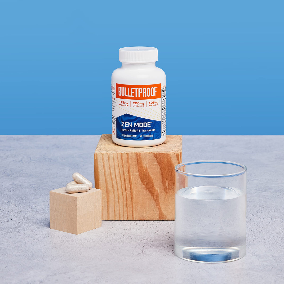 Bulletproof Zen Mode Stress Relief and Tranquility Capsules, 45 Count, Supplement for Calm and Relaxation BulletproofBuy Supplements Australia