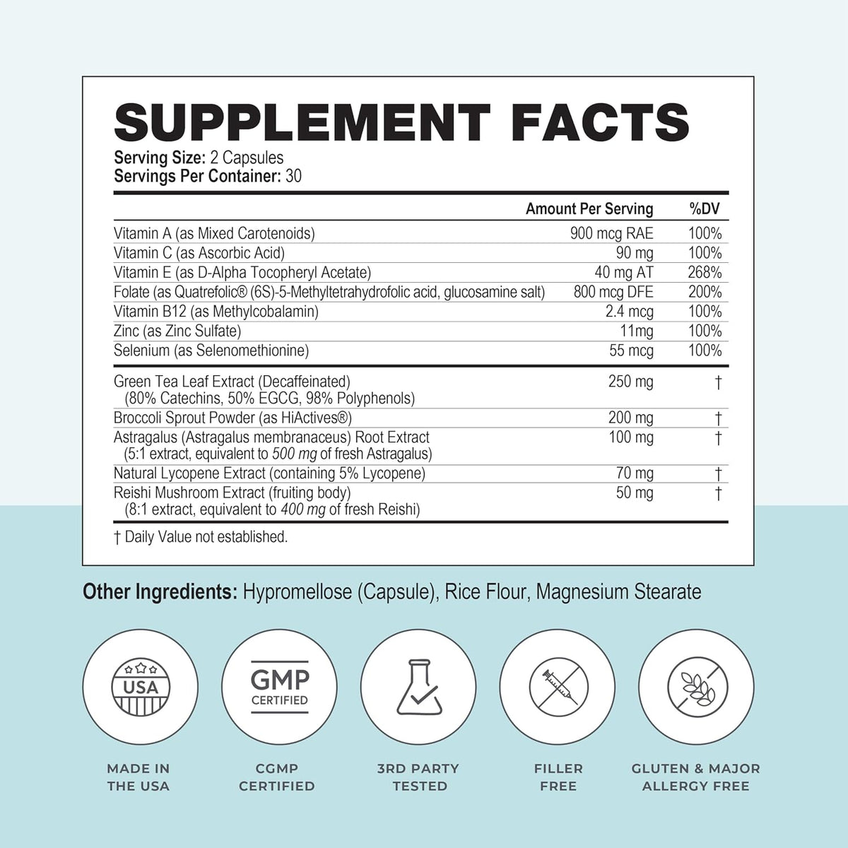 Papillex Dietary Supplement Tablets All Natural Immune Support - Immunity Defense - Best Immune System Booster - Organic 60 Capsules Bottle (Single Bottle)