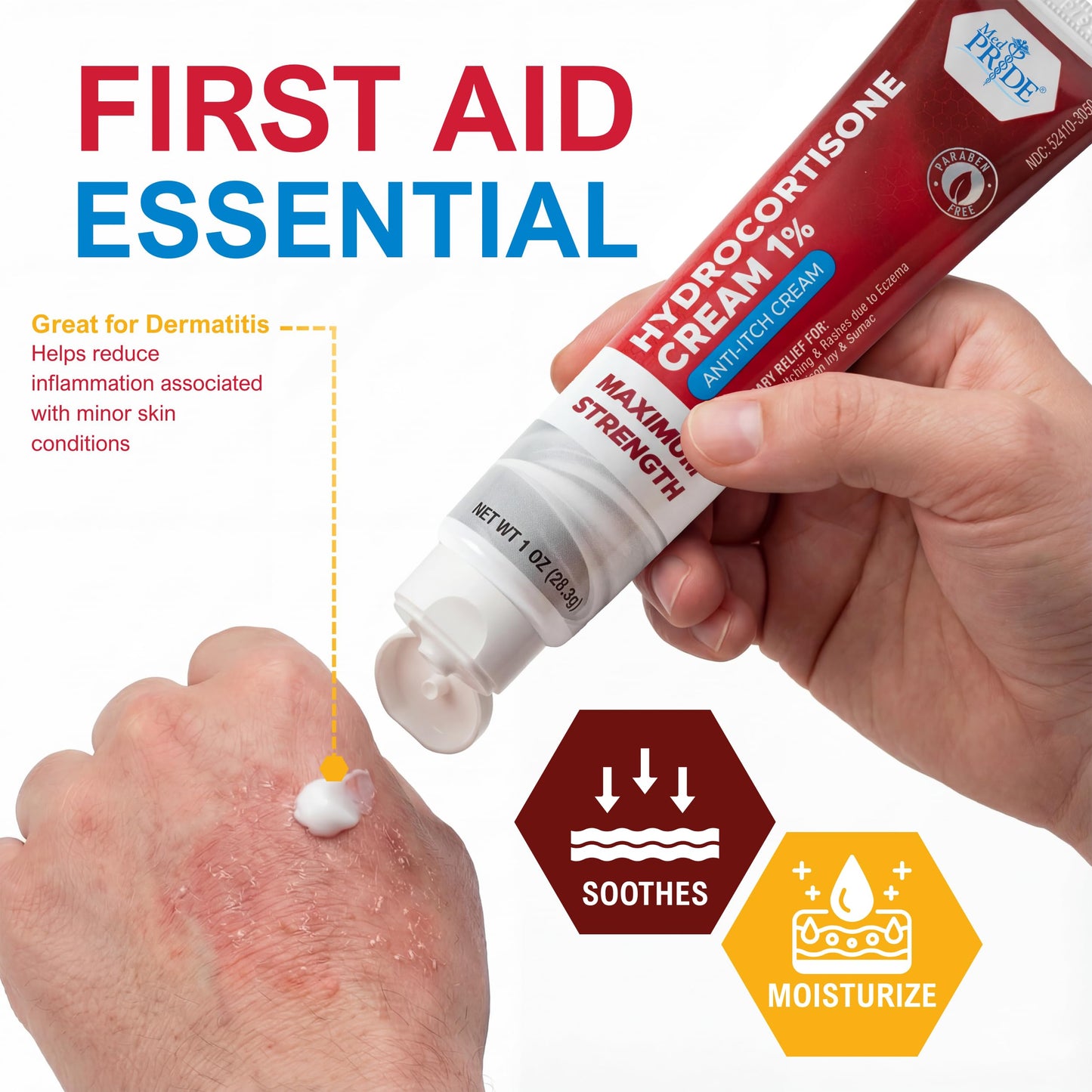 MED Pride Hydro Cortisone (Hydrocortisone) Cream 1% OTC Bulk Pack of 4 X 1 Oz Anti-Itch Ointment for Rash, Eczema, Bug Bites MED PRIDE buy supplements Au