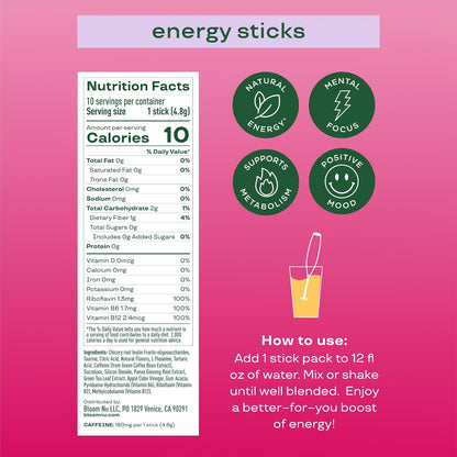 Bloom Energy Sticks Strawberry Watermelon and Hydration Sticks Rocket Blast Bundle