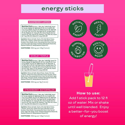 Bloom Energy Sticks Variety Pack and Hydration Sticks Rocket Blast Bundle