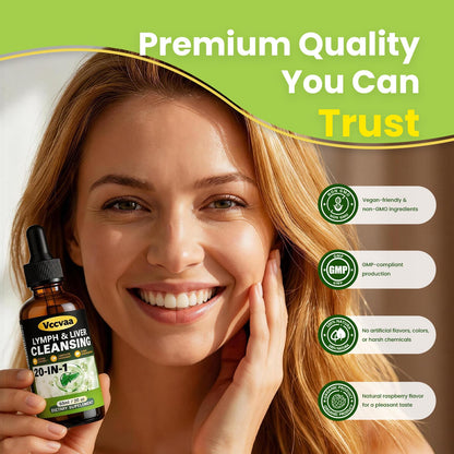 Vccvaa Lymph & Liver Cleanse - 20-in-1 Lymphatic Drainage & Liver Detox Supplement with Milk Thistle, Echinacea, Fucoxanthin - 60mL Liquid Formula for Immune & Digestive Support Vccvaa buy supplements Au