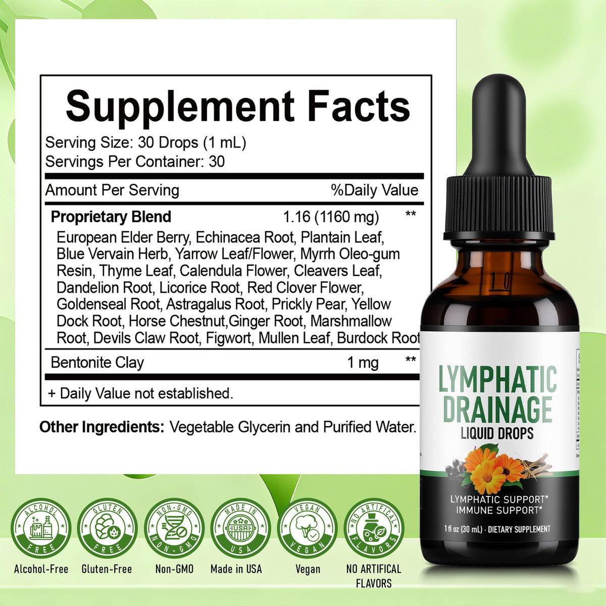 Crobirware Lymphatic Drainage Drops - Herbal Lymph System Cleanse & Immune Support - Liquid with Echinacea, Elderberry, Ginger & Burdock Root - Vegan, Alcohol-Free, 1oz Crobirware buy supplements Au