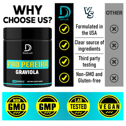 DEDICAD Pao Pereira Bark Extract and Graviola Soursop - 150 Capsules Supply DEDICAD buy supplements Au
