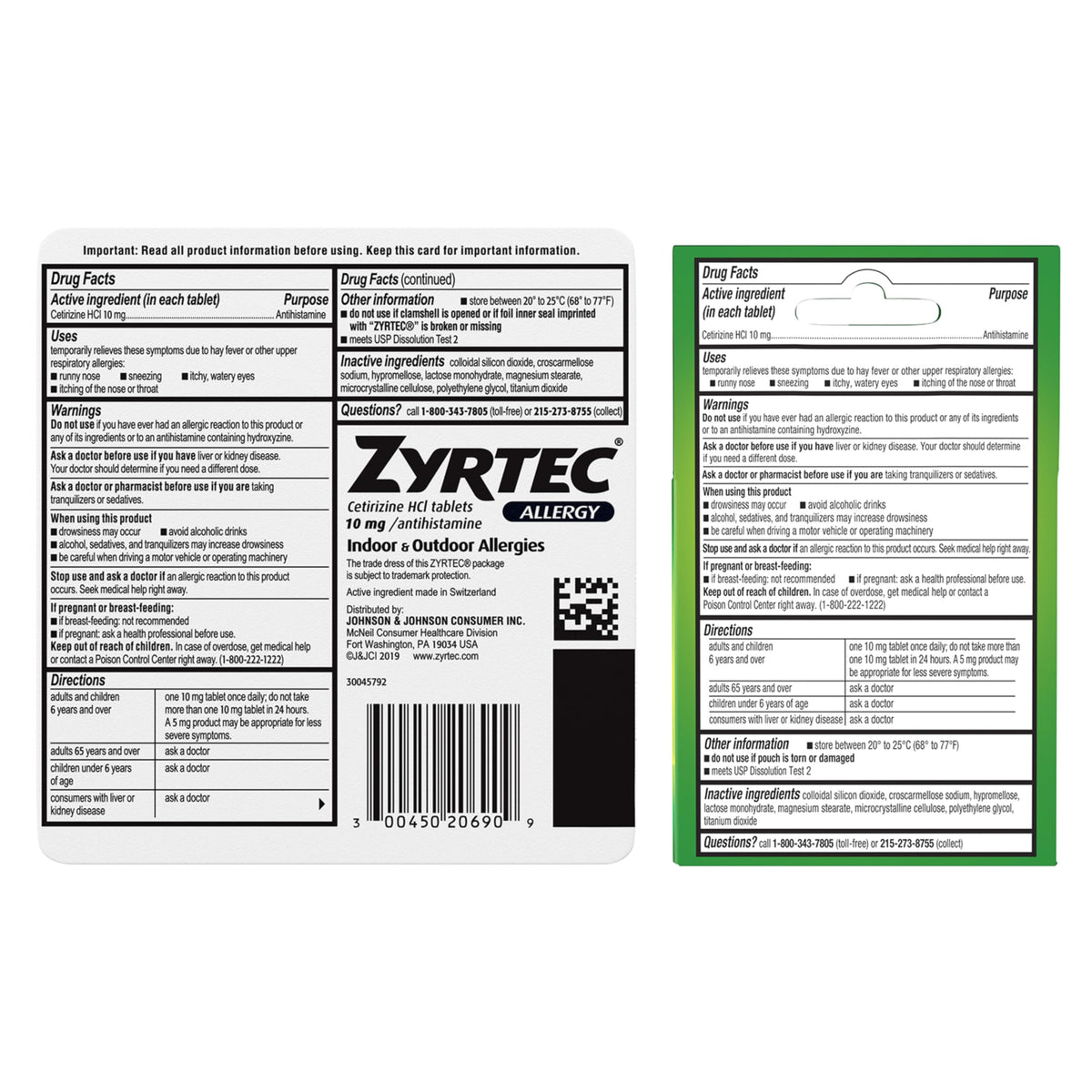 Zyrtec 24 Hour Allergy Relief Tablets, Indoor & Outdoor Allergy Medicine with 10 mg Cetirizine Hydrochloride Antihistamine, Value Bundle of one, 90 ct Bottle & Three, 1 ct Travel Packs Zyrtec buy supplements Au