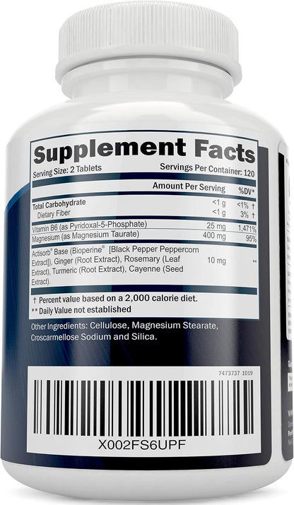 Magnesium Taurate 400mg + Magnesium Malate 400mg - Highly Bioavailable - High Absorption Bundle - 270 + 270 Vegetarian Tablets