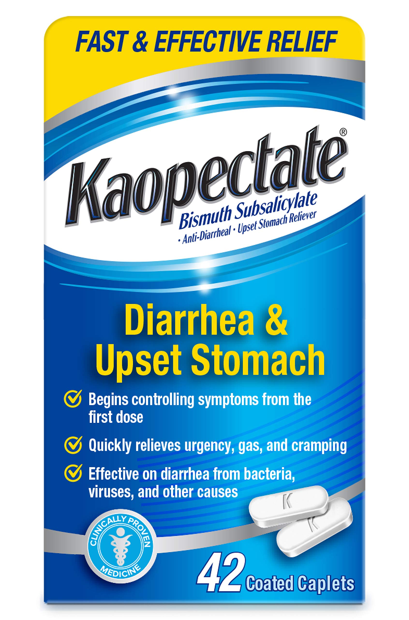 Kaopectate Multi-Symptom Anti-Diarrheal & Upset Stomach Reliever, 42 Caplets, Anti Diarrhea Caplets Kaopectate buy supplements Au