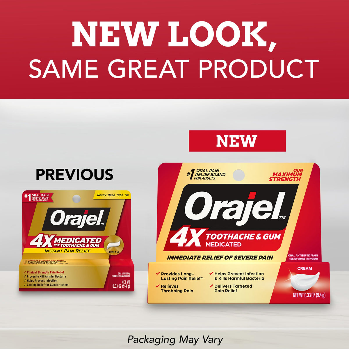 Orajel 4X for Toothache & Gum Pain: Severe Cream Tube 0.33oz- From Oral Pain Relief Brand Orajel buy supplements Au