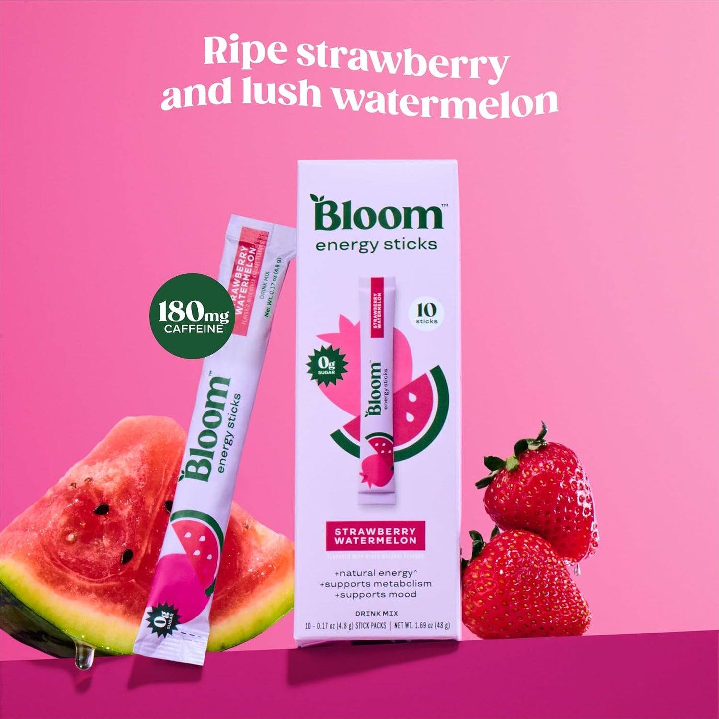 Bloom Strawberry Watermelon Clear Protein and Strawberry Watermelon Energy Packets Bundle