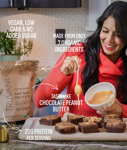 Truvani Organic Plant Based Protein Powder | Vanilla | 1 Serving | Vegan | 20g Pea Protein | Keto | Gluten & Dairy Free | Low Carb | No Added Sugar