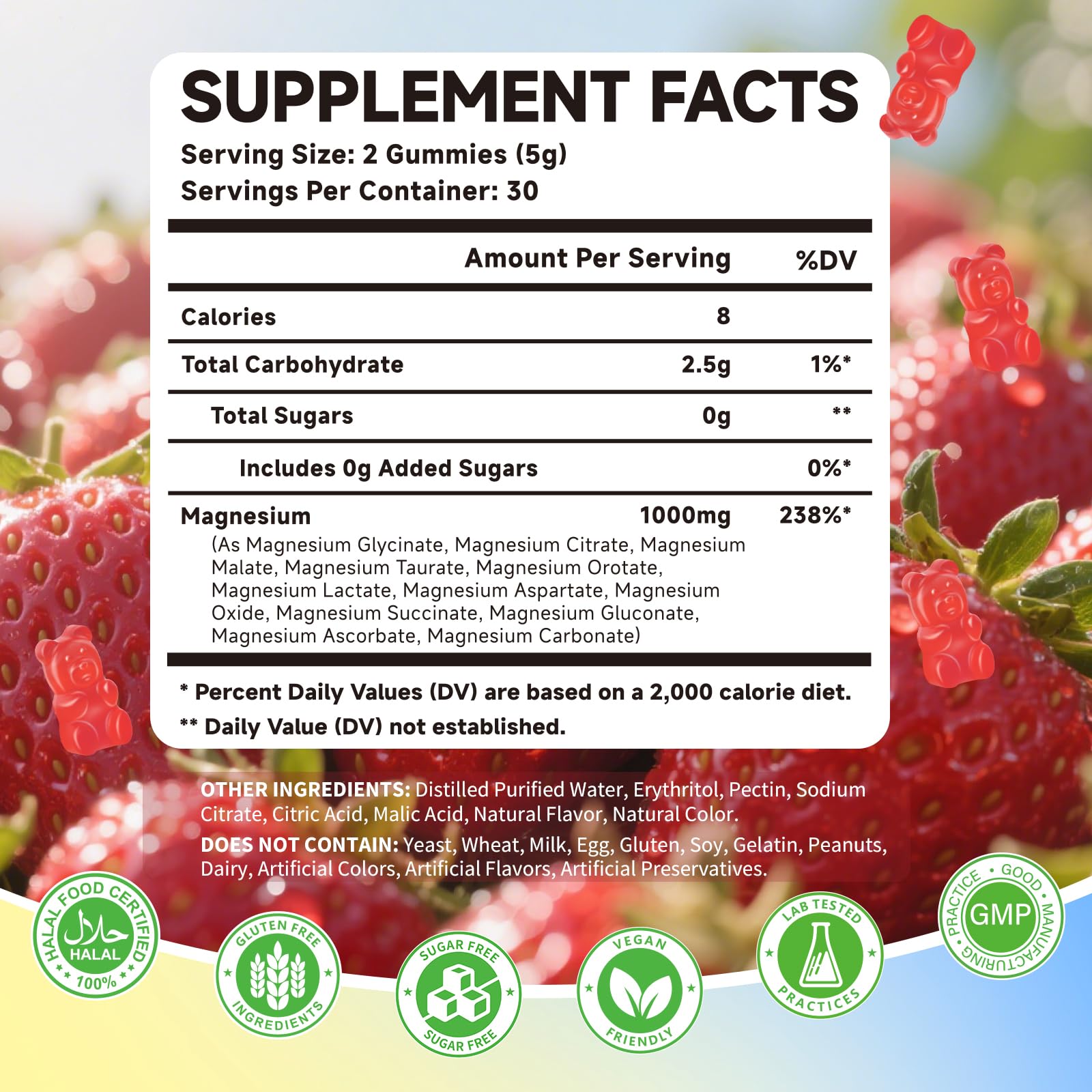 Magnesium Complex Gummies 1000mg | 12-in-1 Magnesium Complex Supplement with Glycinate, Citrate, Malate & Taurate Supports Muscle Function, Bone Health, Rest & Relaxation – Strawberry Flavor, 60 Count Mchokuu buy supplements Au
