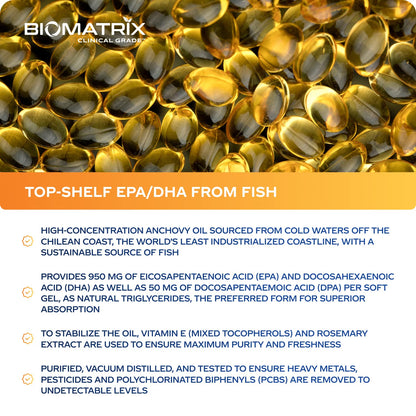 Support Omega EPA DHA Omega 3 Fish Oil Supplement - Cardiovascular, Musculoskeletal Support (120 Gel Capsules) BioMatrix buy supplements Au