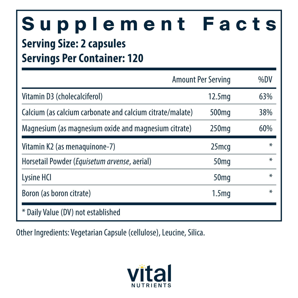 Vital Nutrients Osteo-Nutrients II - Vitamin K2 + D3, Calcium, Boron, and Magnesium for Bone Strength* - Healthy Heart Support - Vegetarian Supplement - Gluten, Dairy, Soy Free - 240 Capsules Vital NutrientsBuy Supplements Australia