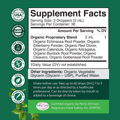 Organic Lymphatic Support Drainage Drops - Herbal Lymphatic Cleanse and Immune Support Supplement with Organic Echinacea Goldenseal & Red Clover Extract - Vegan Non GMO and Alcohol Free - 2 Fl Oz Natures Craft buy supplements Au
