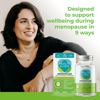 Health & Her Menopause Supplements for Women - Multi-Nutrient Support, Menopause Vitamins for Energy, Bones, Muscles, Skin & Hair, Vegan, Gluten-Free, Non GMO (60ct - 1 Month) Health and Her buy supplements Au
