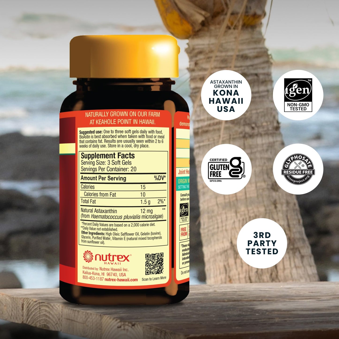 Nutrex Hawaii BioAstin Hawaiian Astaxanthin - 4mg, 60 Softgels - Farm-Direct Premium Antioxidant Supplement to Support Eye, Skin, Joint & Immune System Health - Non-GMO & Gluten-Free Nutrex Hawaii buy supplements Au